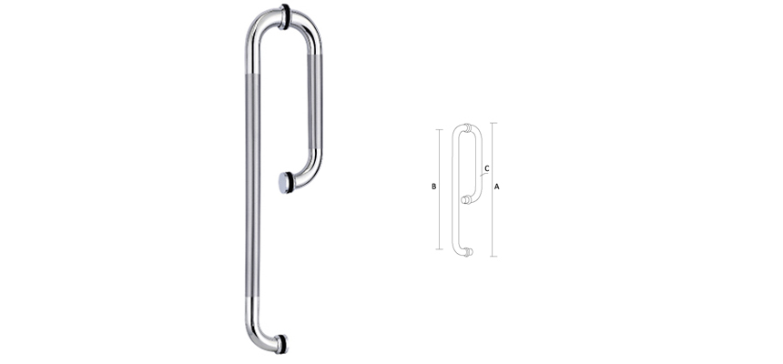 Glass Door handle,Stainless Steel/Shower handle